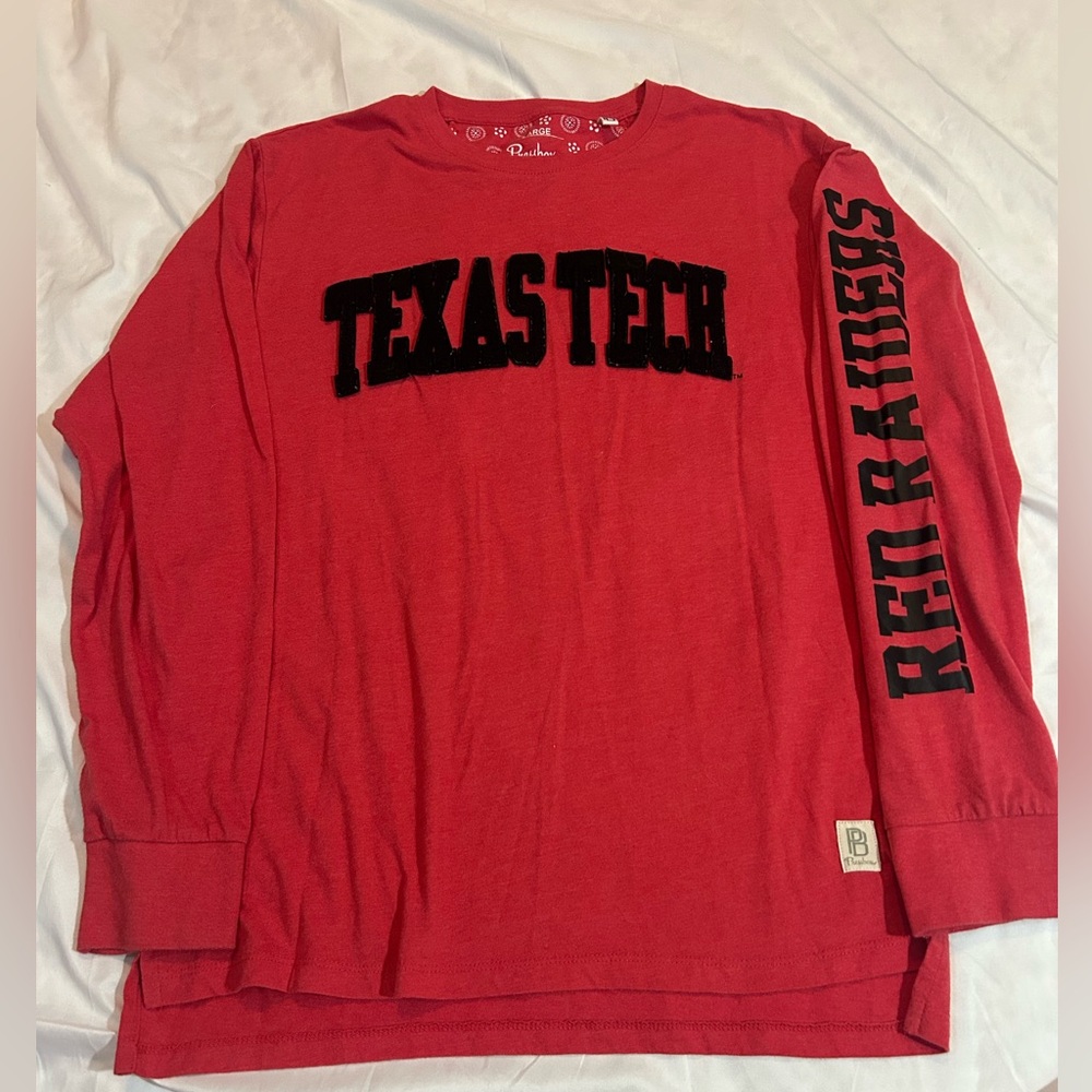 Women’s Texas Tech Press box By Royce Apparel Sz Large Red Raiders Long Sleeve